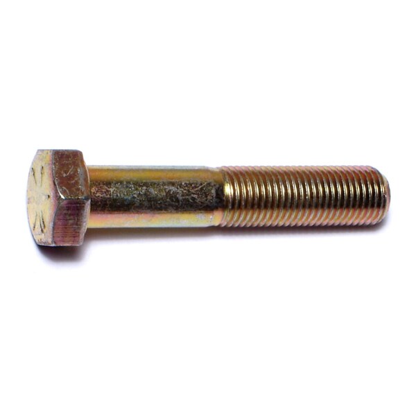Midwest Fastener Grade 8, 3/8"-24 Hex Head Cap Screw, Zinc Yellow Steel, 2 in L, 5 PK 62985 - main